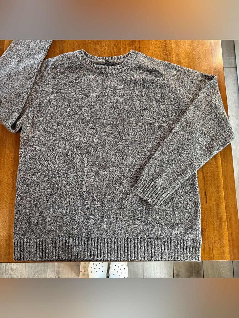 croft & barrow Men's Heather Gray 100% Cotton Heavyweight Crewneck Sweater XLT